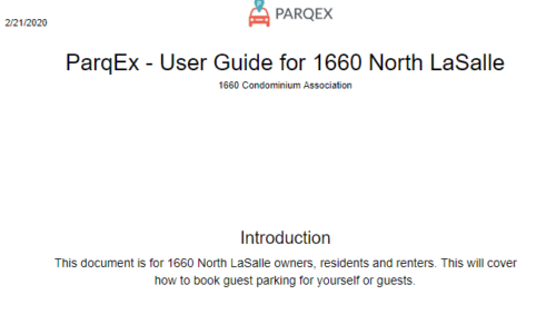 ParqEx User Guide for 1660 North LaSalle Ave
